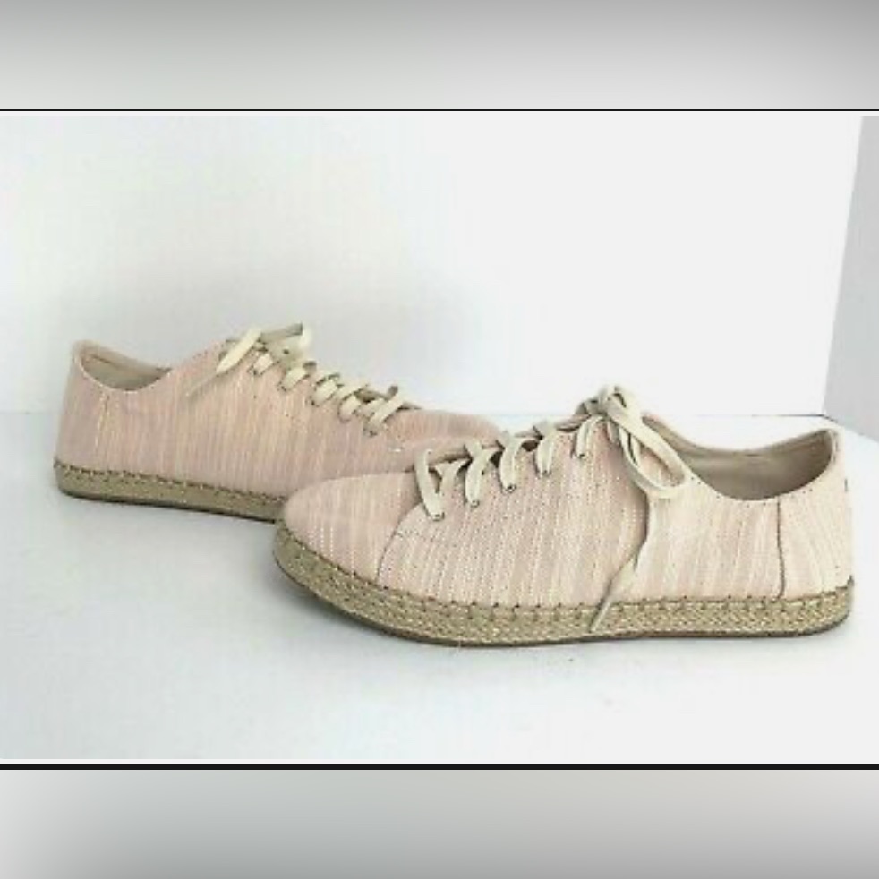 Tom’s Women’s Lena Canvas Lace Up Espadrilles Bloom Size 7.5